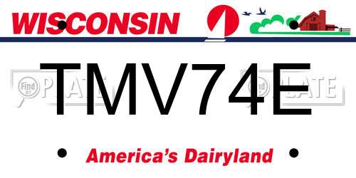 TMV74E Wisconsin License Plate
