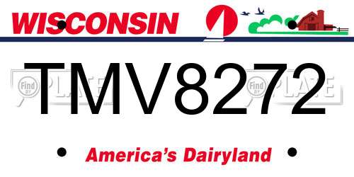 TMV8272 Wisconsin License Plate