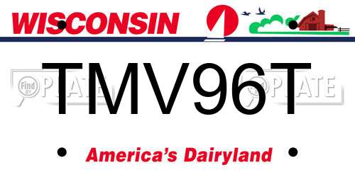 TMV96T Wisconsin License Plate