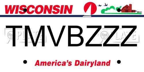 TMVBZZZ Wisconsin License Plate