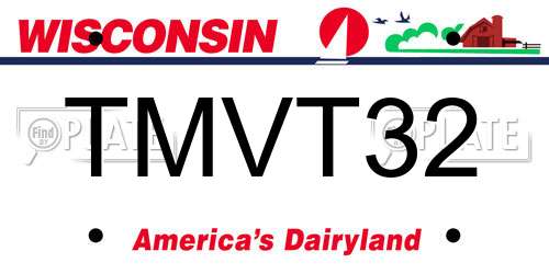 TMVT32 Wisconsin License Plate