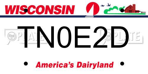 TN0E2D Wisconsin License Plate