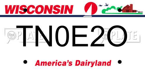 TN0E2O Wisconsin License Plate