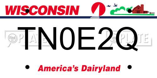 TN0E2Q Wisconsin License Plate