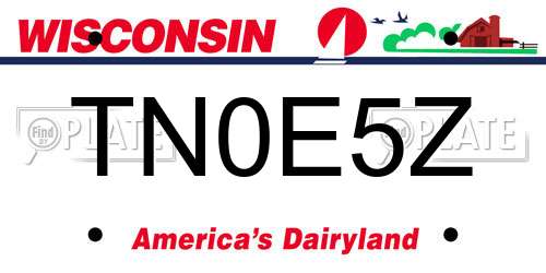 TN0E5Z Wisconsin License Plate