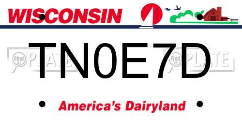 TN0E7D Wisconsin License Plate