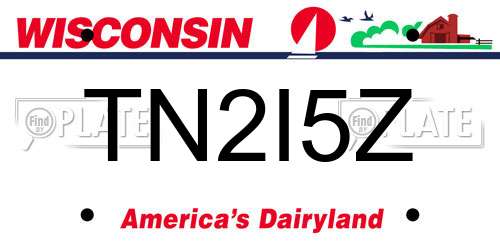 TN2I5Z Wisconsin License Plate