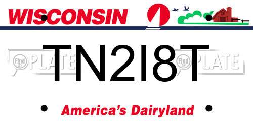 TN2I8T Wisconsin License Plate
