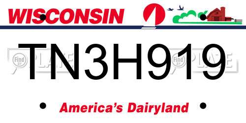 TN3H919 Wisconsin License Plate