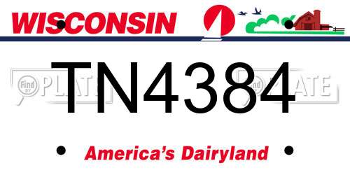 TN4384 Wisconsin License Plate