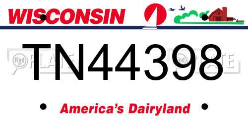TN44398 Wisconsin License Plate