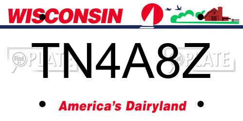 TN4A8Z Wisconsin License Plate