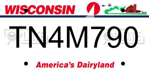 TN4M790 Wisconsin License Plate