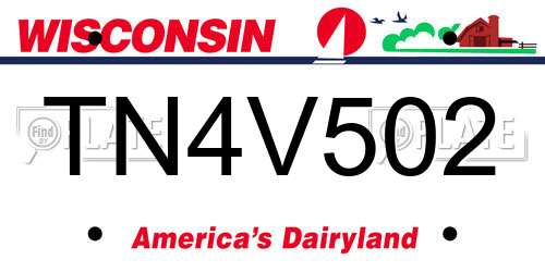 TN4V502 Wisconsin License Plate