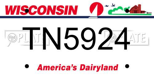 TN5924 Wisconsin License Plate