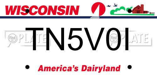 TN5V0I Wisconsin License Plate
