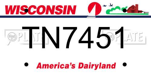 TN7451 Wisconsin License Plate