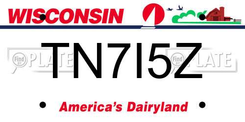 TN7I5Z Wisconsin License Plate