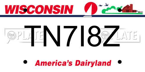 TN7I8Z Wisconsin License Plate
