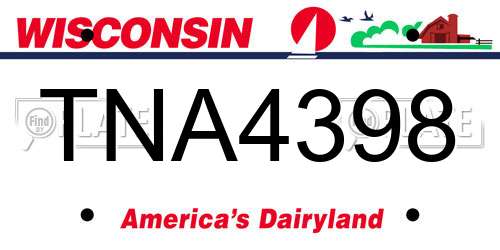 TNA4398 Wisconsin License Plate