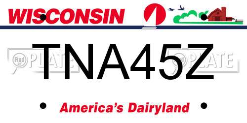TNA45Z Wisconsin License Plate