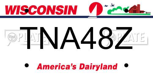 TNA48Z Wisconsin License Plate