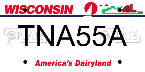 TNA55A Wisconsin License Plate