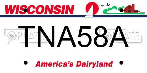 TNA58A Wisconsin License Plate