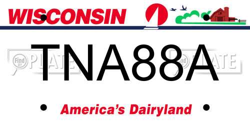 TNA88A Wisconsin License Plate