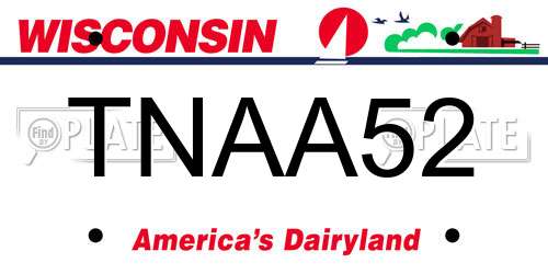 TNAA52 Wisconsin License Plate
