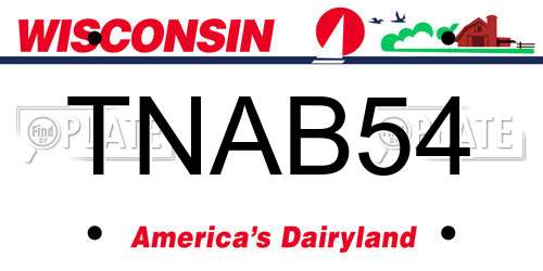 TNAB54 Wisconsin License Plate