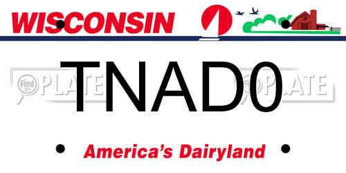 TNAD0 Wisconsin License Plate