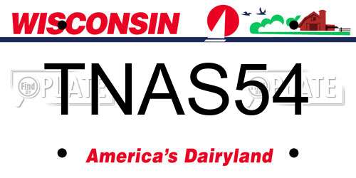 TNAS54 Wisconsin License Plate