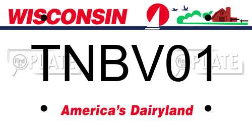 TNBV01 Wisconsin License Plate