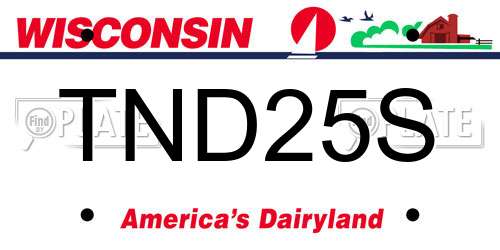 TND25S Wisconsin License Plate