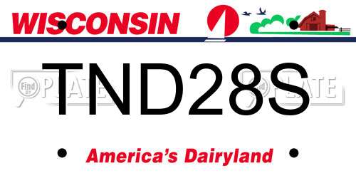TND28S Wisconsin License Plate