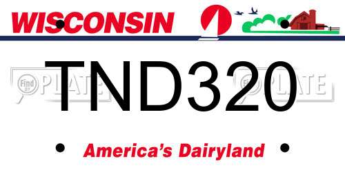 TND320 Wisconsin License Plate