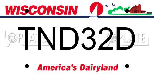 TND32D Wisconsin License Plate