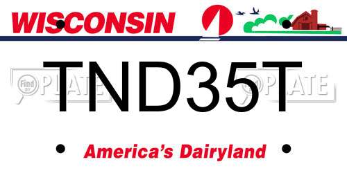TND35T Wisconsin License Plate
