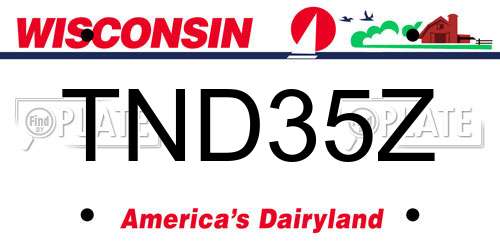 TND35Z Wisconsin License Plate