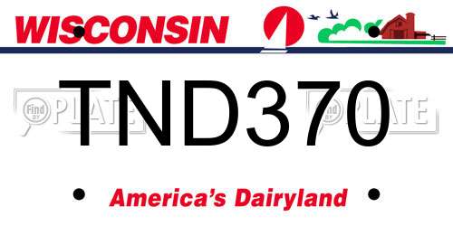 TND370 Wisconsin License Plate