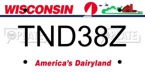 TND38Z Wisconsin License Plate
