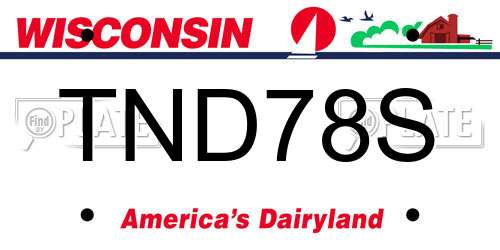 TND78S Wisconsin License Plate