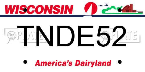 TNDE52 Wisconsin License Plate