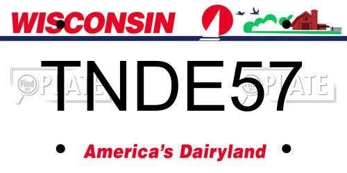 TNDE57 Wisconsin License Plate