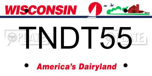 TNDT55 Wisconsin License Plate