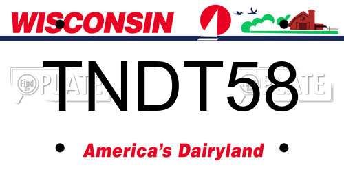 TNDT58 Wisconsin License Plate