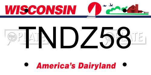TNDZ58 Wisconsin License Plate
