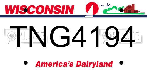 TNG4194 Wisconsin License Plate