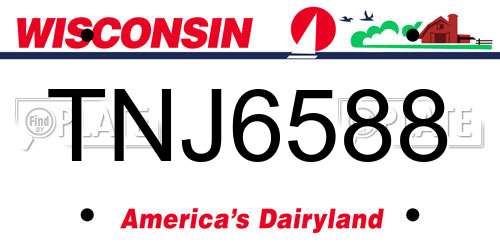 TNJ6588 Wisconsin License Plate
